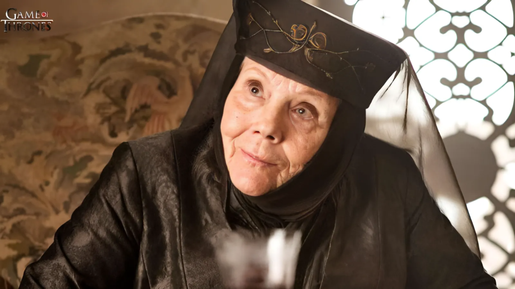 Diana Rigg (plays Olenna Tyrell)